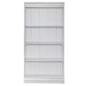 Magnolia Manor Antique White and Weathered Bark 60" Bookcase