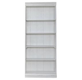 Magnolia Manor Antique White and Weathered Bark 72" Bookcase