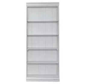 Camellia Manor Antique White and Weathered Bark 72" Bookcase