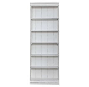 Magnolia Manor Antique White and Weathered Bark 84" Bookcase