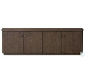 Valen Rustic Brown Oak Veneer 4 Door Sideboard