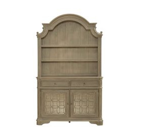 Magnolia Manor Weathered Bisque 2 Door Buffet and Hutch with LED