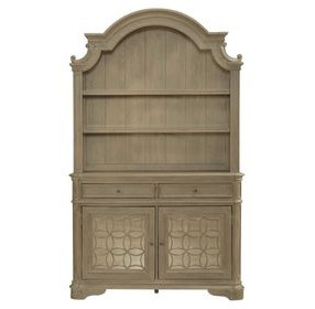 Camellia Manor Weathered Bisque 2 Door Buffet and Hutch with LED