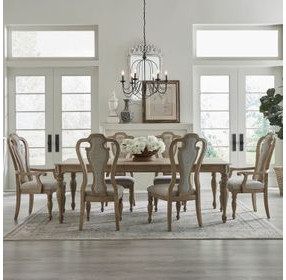 Magnolia Manor Weathered Bisque Round Dining Room Set