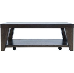 Laurel Espresso Rectangular Cocktail Table with Storage