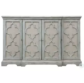 Sophie Weathered Sea Gray 4 Door Accent Cabinet