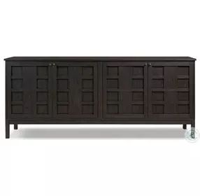 Alessio Smoked Black 4 Door Sideboard