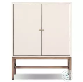 Fiona Ivory Painted Raffia 2 Door Bar Cabinet