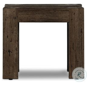 Abaso Ebony Rustic Wormwood Oak Square End Table