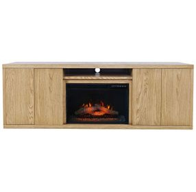 Laurel Creek Natural 78" TV Stand with Electric Fireplace