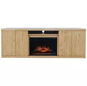 Laurel Creek Natural 78" TV Stand with Electric Fireplace