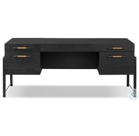 Rosedale Ebony Oak Veneer 3 Drawer Executive Desk