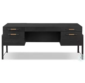 Rosedale Ebony Oak Veneer 3 Drawer Executive Desk