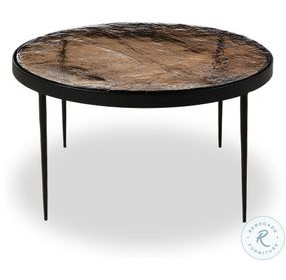 Yoko Smoked Brown Cast Glass Large Round Nesting Table