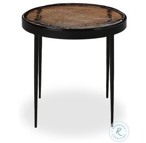 Yoko Smoked Brown Cast Glass Small Round Nesting Table