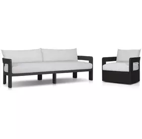 Jackson Alessi Linen Upholstered Outdoor Metal Living Room Set