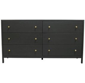 Avery Black 6 Drawers Dresser