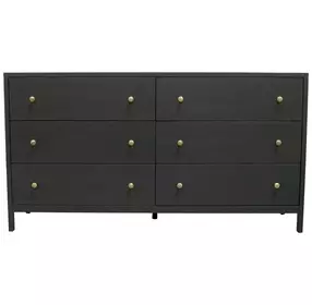 Avery Black 6 Drawers Dresser