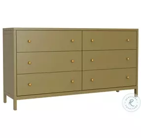 Avery Olive Green 6 Drawer Dresser