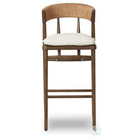 Buxton Drifted Oak Performance Fabric Bar Stool