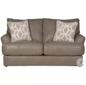 Prato Putty Italian Top Grain Leather Match 68" Loveseat