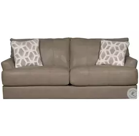 Prato Putty Italian Top Grain Leather Match 85" Sofa