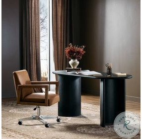 Paden Aged Black Acacia Home Office Set