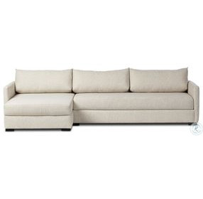 Wickham Alameda Snow Performance Fabric 2 Piece LAF Storage Chaise Sleeper Sectional