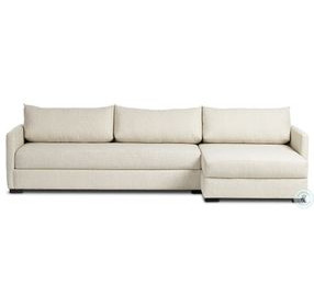 Wickham Alameda Snow Performance Fabric 2 Piece RAF Storage Chaise Sleeper Sectional
