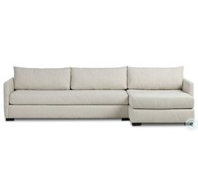 Wickham Alameda Snow Performance Fabric 2 Piece Right Arm Facing Sectional Chaise