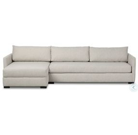 Wickham Alameda Snow Performance Fabric 2 Piece LAF Storage Sectional