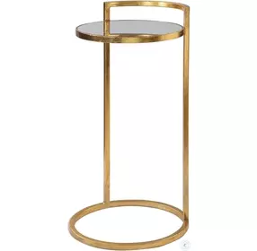 Cailin Bright Gold Leaf Accent Table