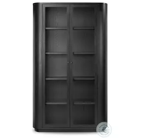 Pilar Charcoal Oak Veneer 2 Glass Door Cabinet