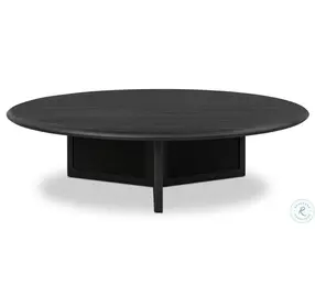 Rosenell Black Oak Veneer Round Coffee Table