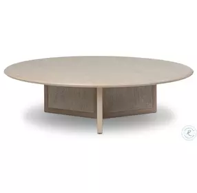 Rosenell Natural Oak Veneer Round Coffee Table
