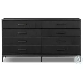 Rosenell Black Oak Veneer 8 Drawer Dresser