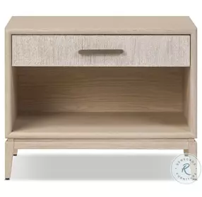 Rosenell Natural Oak Veneer Open 1 Drawer Nightstand