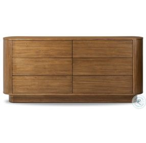 Paden Seasoned Brown Acacia 6 Drawer Dresser