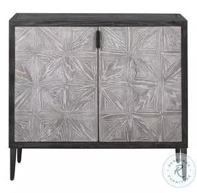 Laurentia Deep Black and Light Gray 2 Door Accent Cabinet