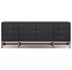 Fiona Black Raffia 72" Media Console