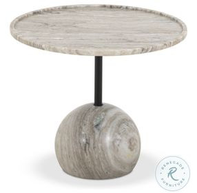 Viola Antique White Marble Round End Table