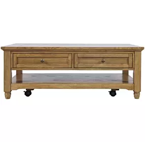 Brentwood Cascade Oak Rectangular Cocktail Table with 2 Drawers