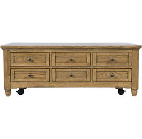 Brentwood Cascade Oak Rectangular Cocktail Table