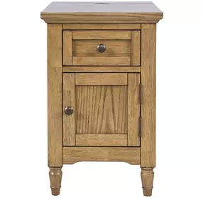 Brentwood Cascade Oak End Table with USB Charging