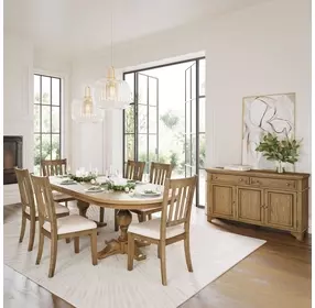 Brentwood Cascade Oak Extendable Oval Dining Room Set