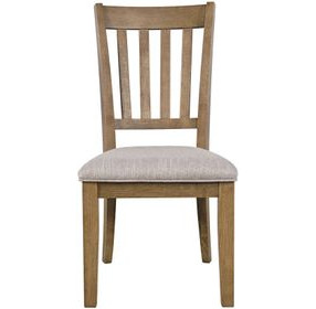 Brentwood Flax and Cascade Oak Upholstered Dining Chair Set of 2