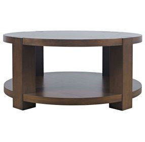 Brownstone Chocolate Brown Round Coffee Table
