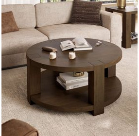 Brownstone Chocolate Brown Round Occasional Tabe Set