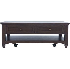 Brentwood Arbor Oak Rectangular Cocktail Table with 2 Drawers
