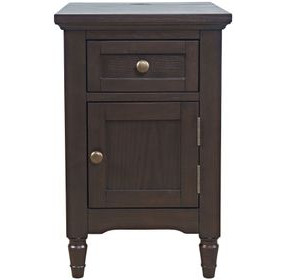 Brentwood Arbor Oak End Table with USB Charging